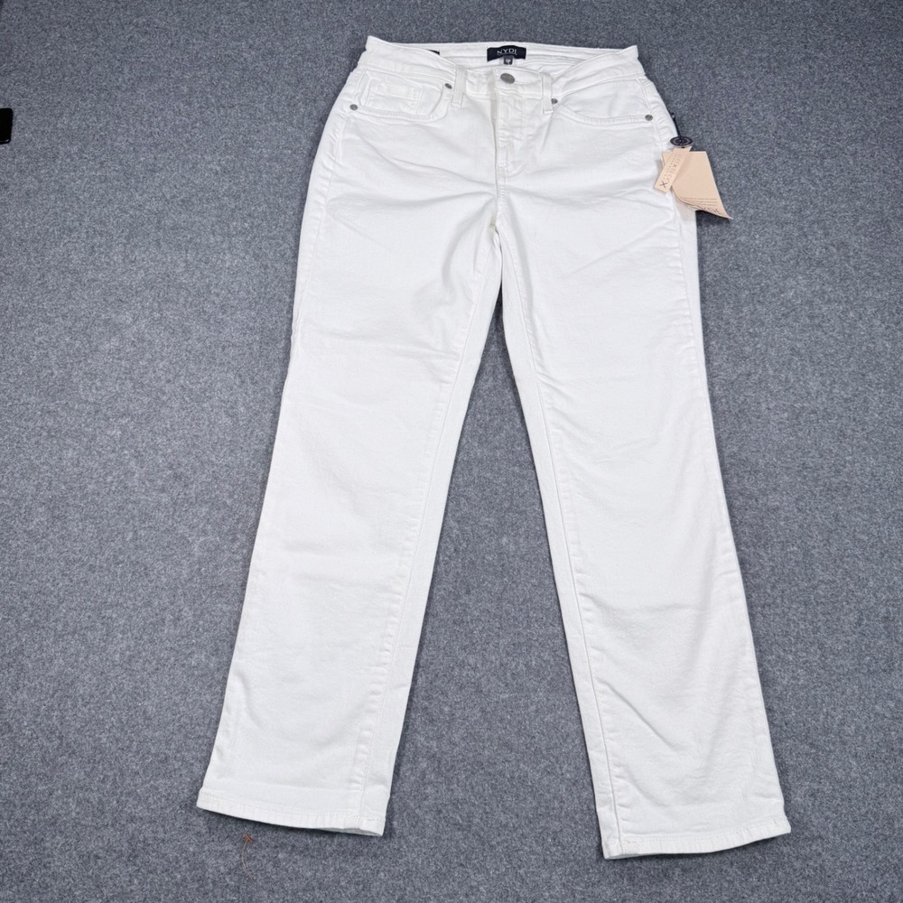 NYDJ Sheri Slim Ankle Jeans Optic White Lift Tuck PFOZSA2337 Womens 0P New